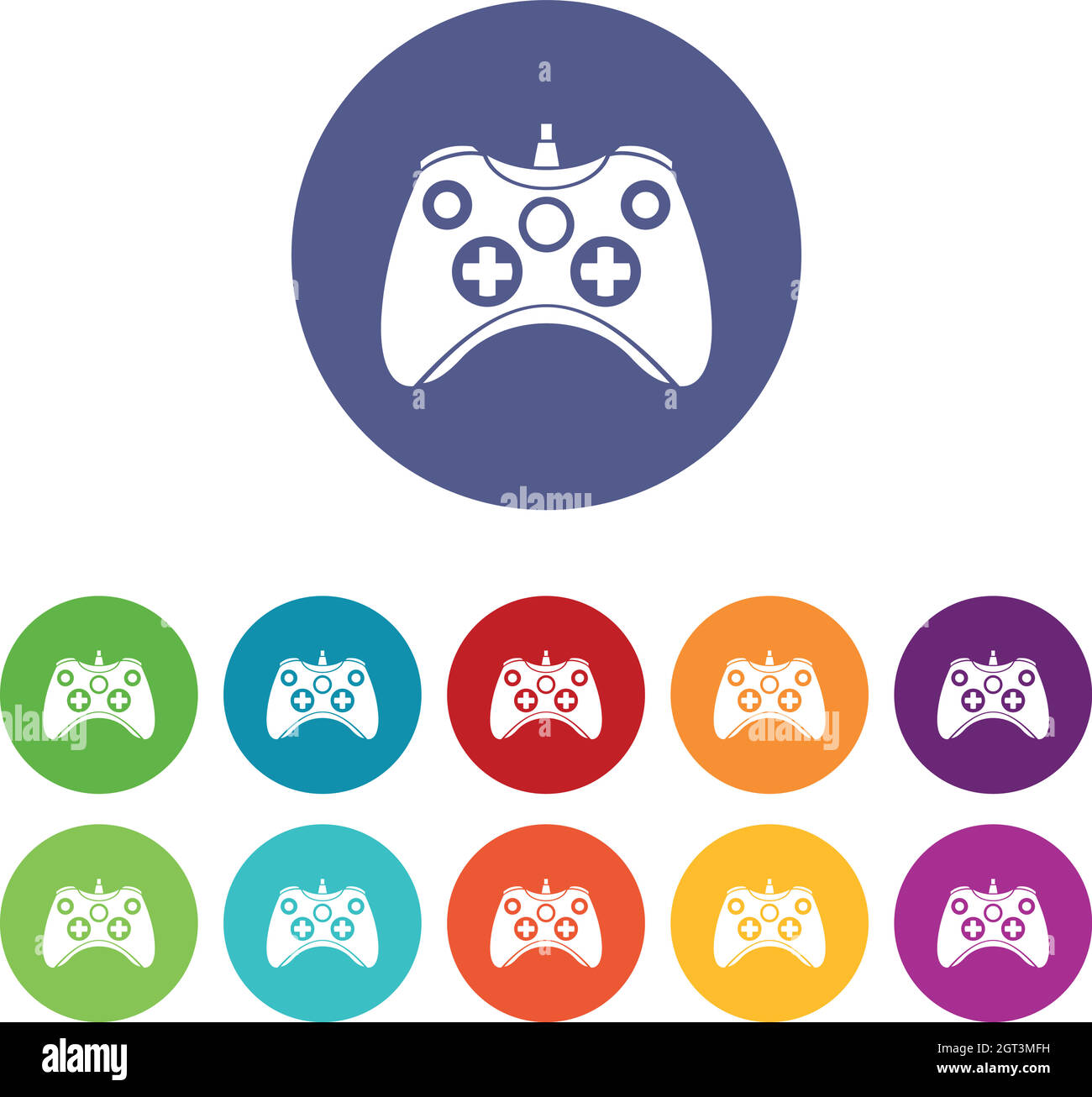 Video game controller set icons Stock Vector