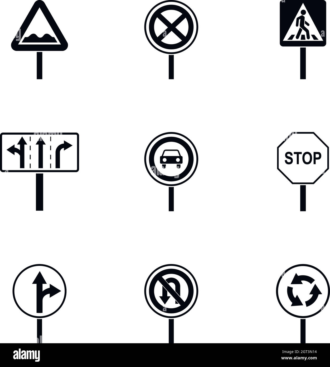 Sign warning icons set, simple style Stock Vector Image & Art Alamy