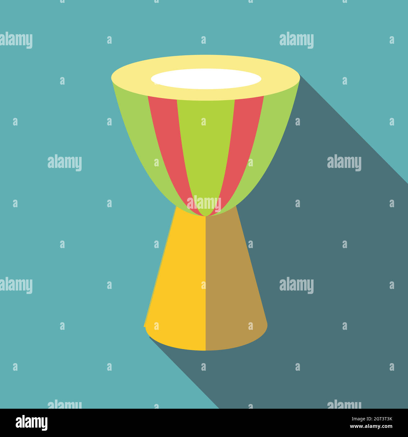 Ethnic drum icon, flat style Stock Vector