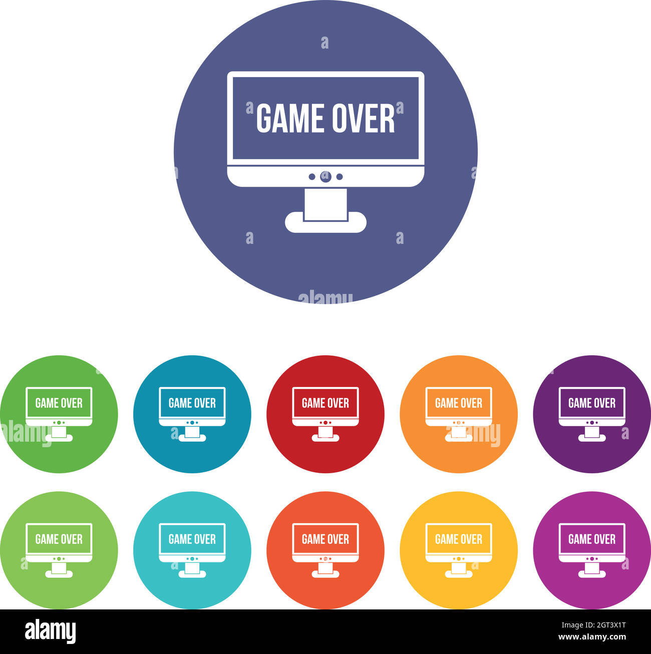 Game over set icons Stock Vector