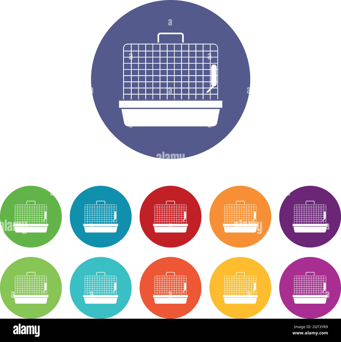Cage for birds set icons Stock Vector