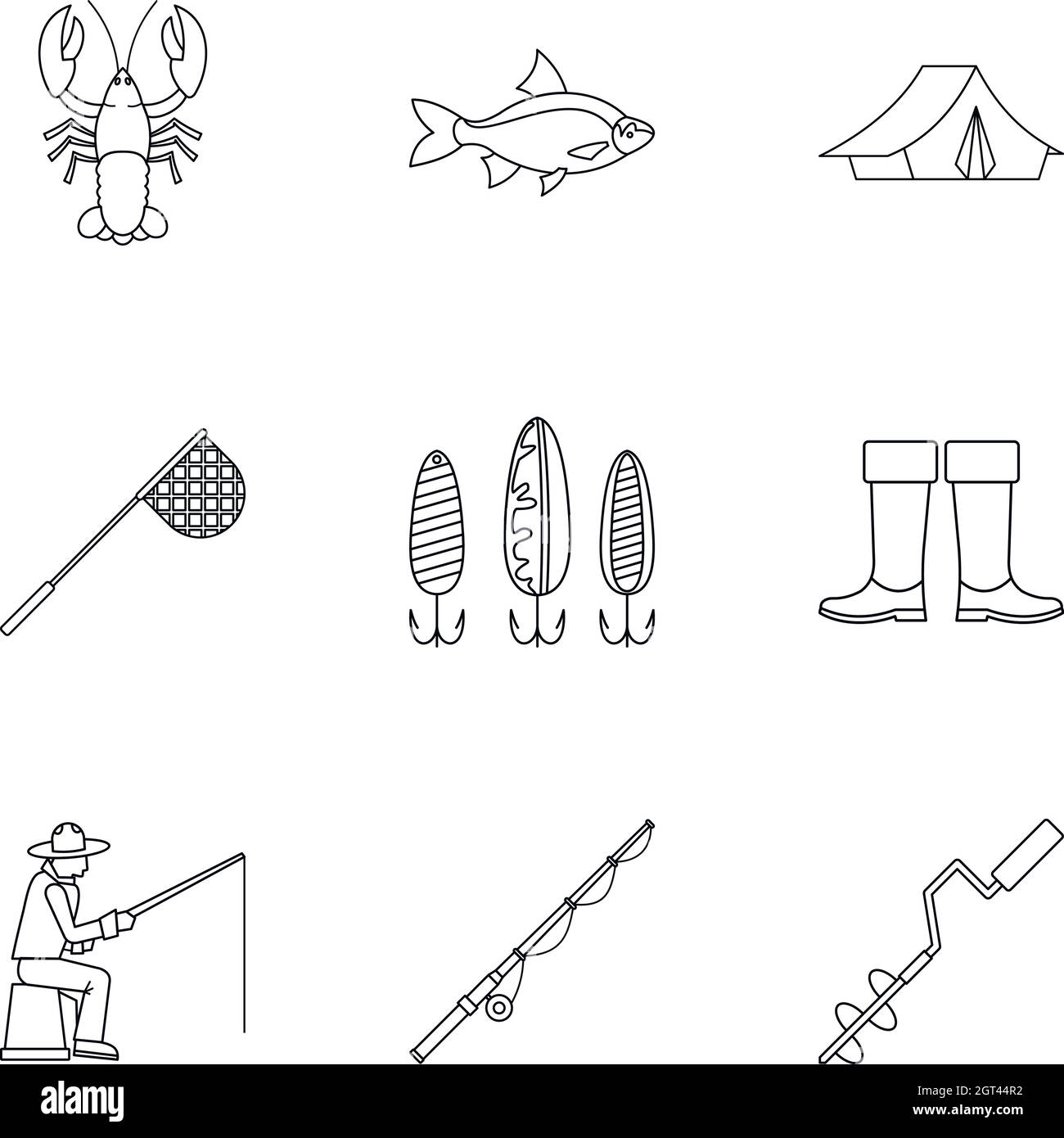 Premium Vector  Fishing things. flat vector illustration composition  travel collection