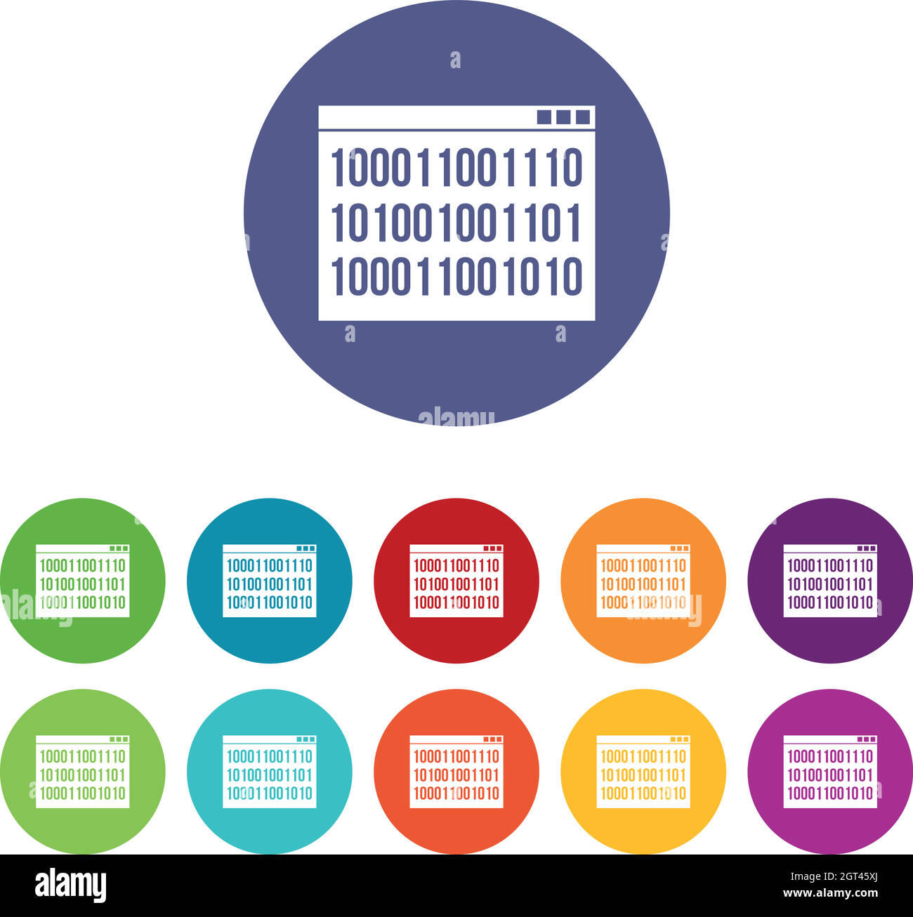 Binary code set icons Stock Vector Image & Art - Alamy
