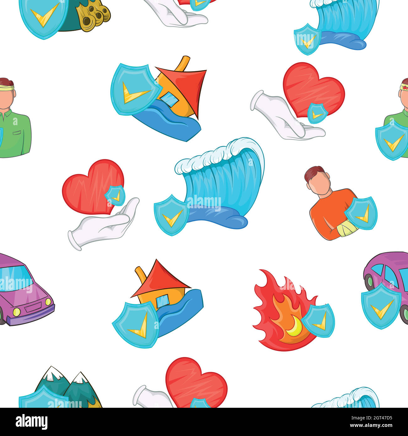 Incident pattern, cartoon style Stock Vector