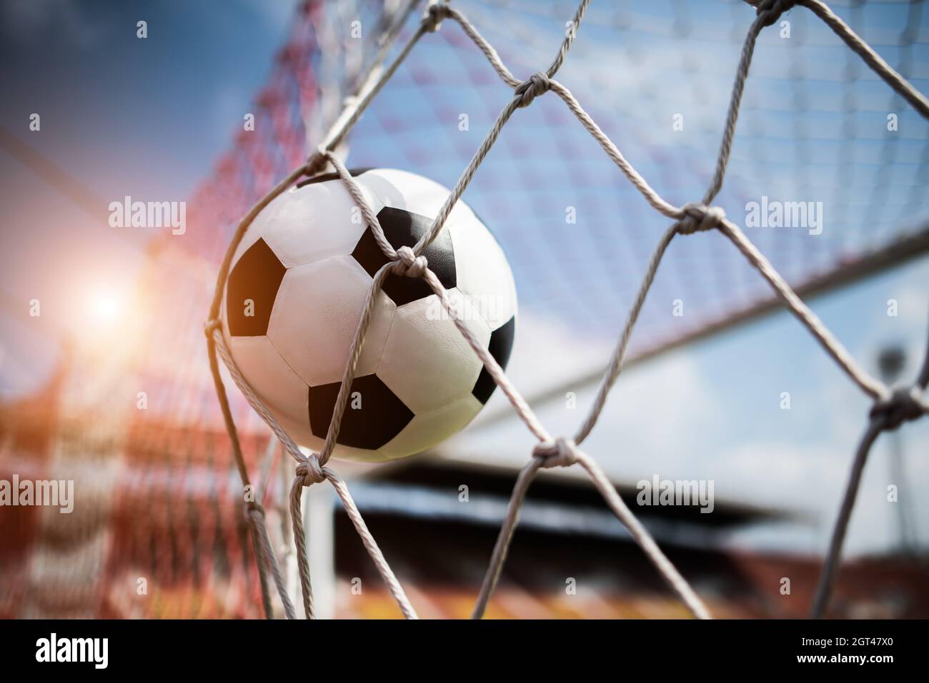 Soccer ball into net hires stock photography and images Alamy