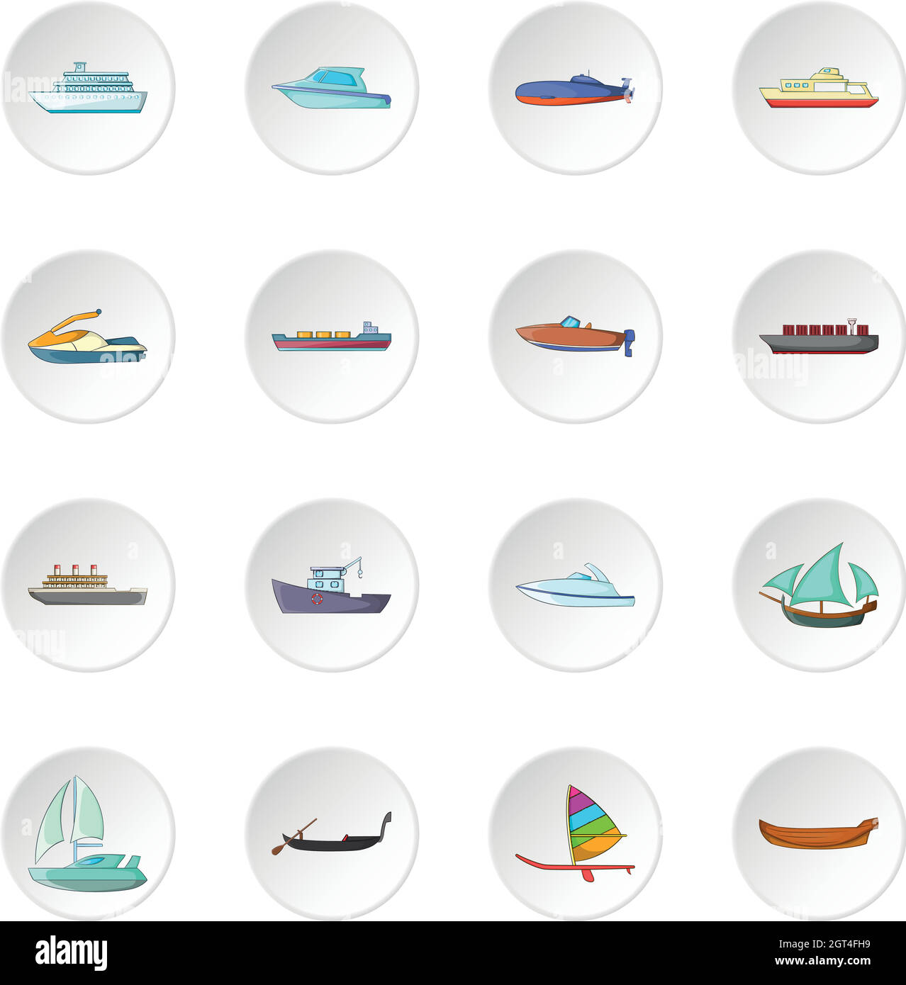 Ship and boat icons set Stock Vector