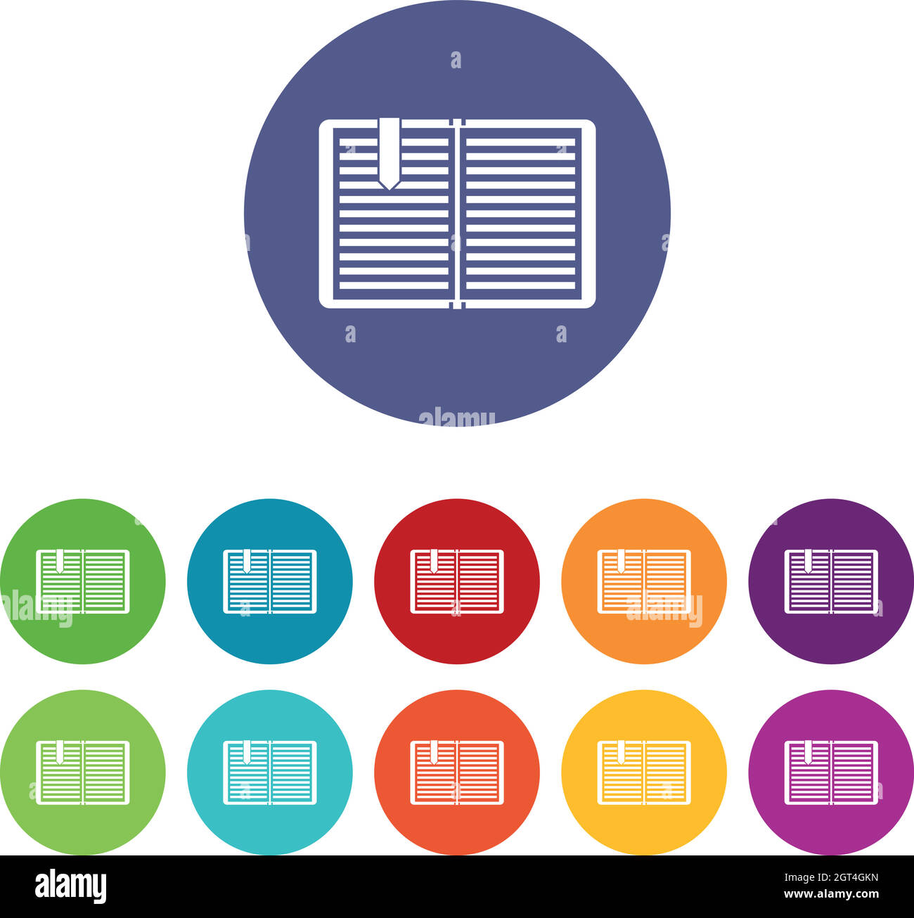 Open book with a bookmark set icons Stock Vector Image & Art - Alamy