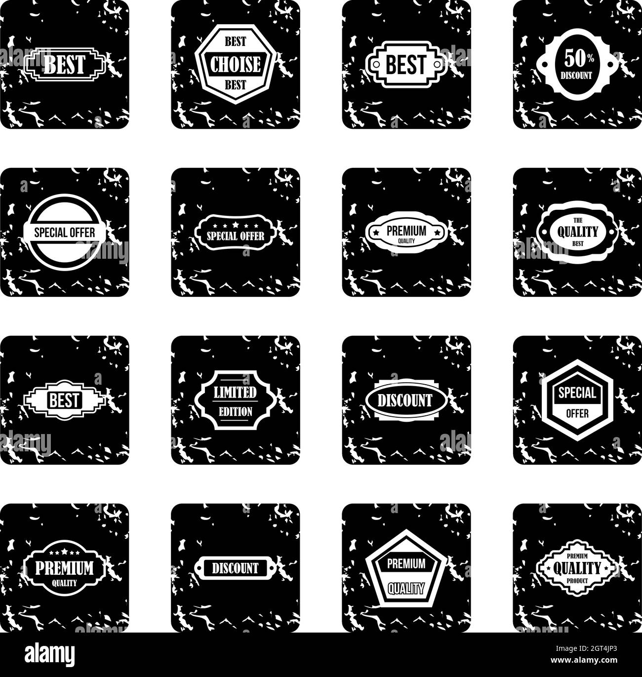 Golden labels icons set Stock Vector