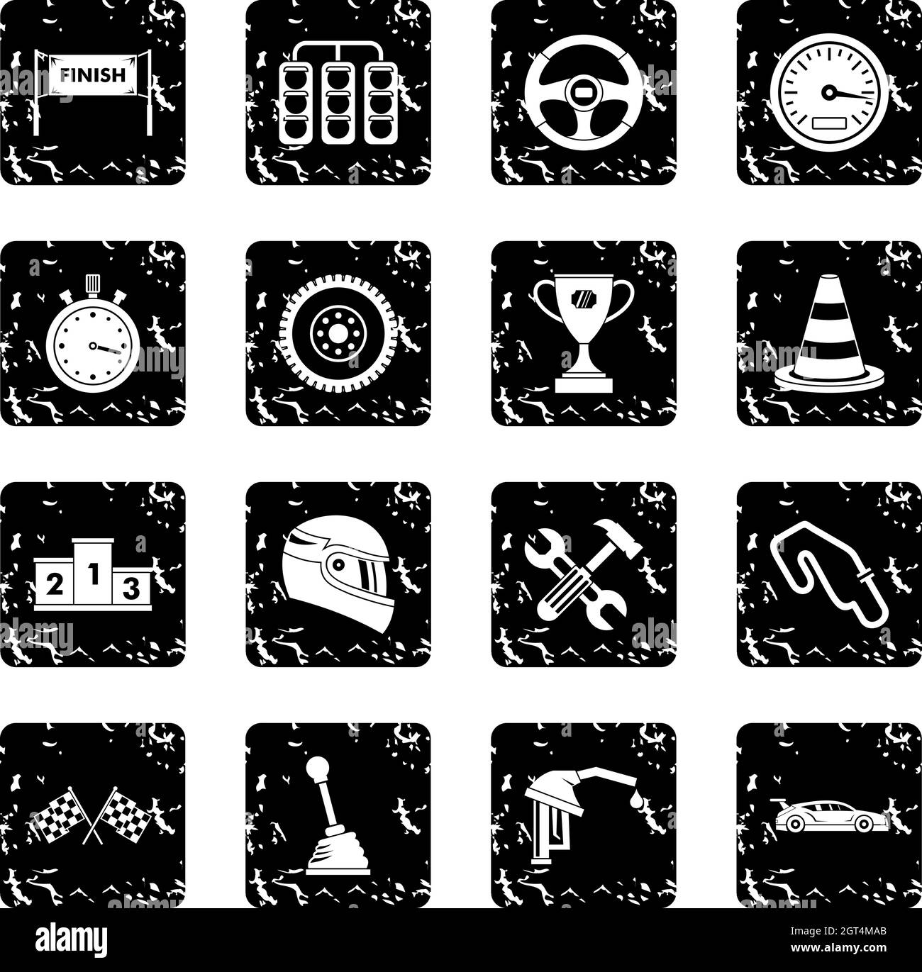 Racing speed icons set Stock Vector