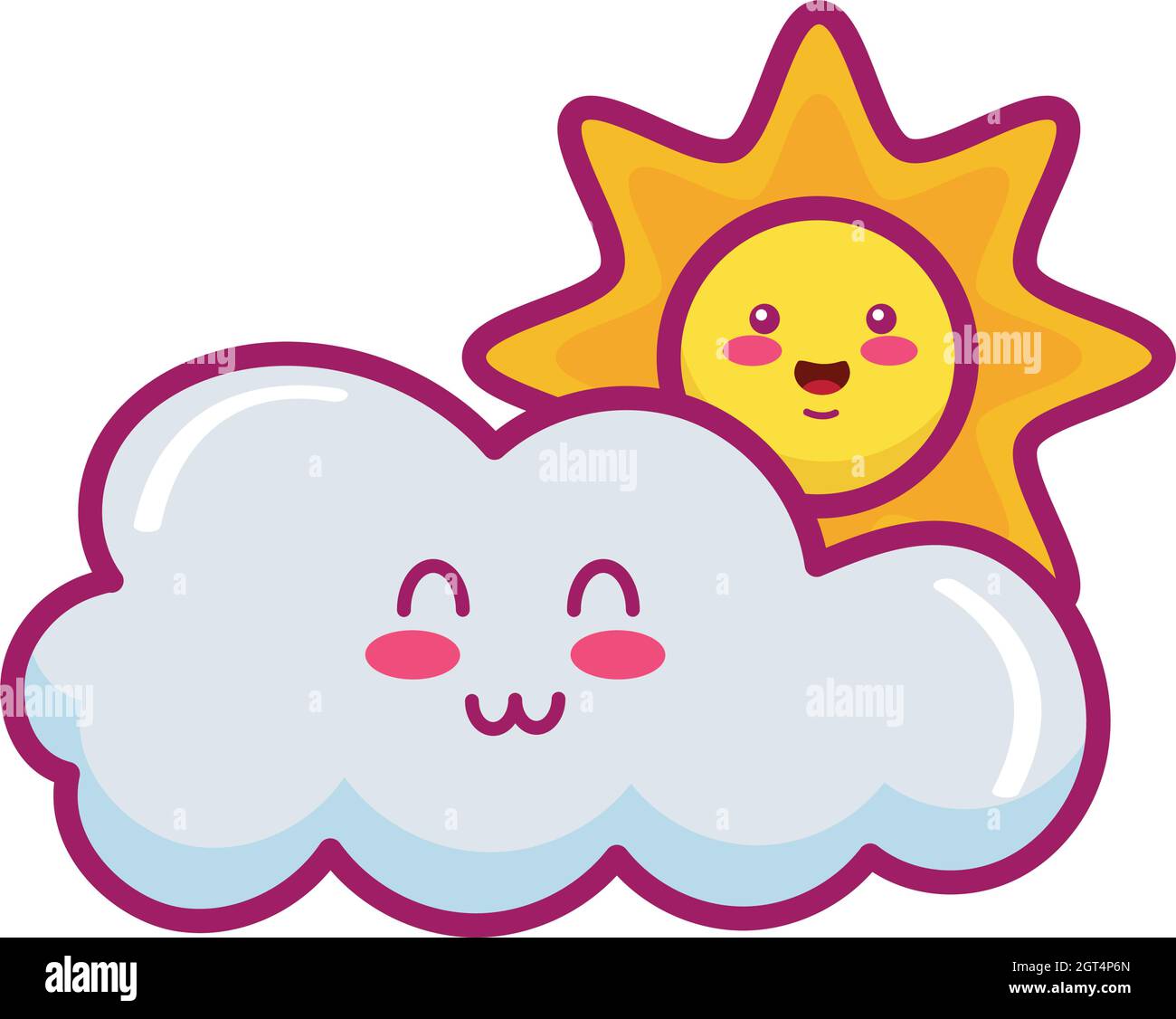 cloud and sun kawaii Stock Vector Image & Art - Alamy