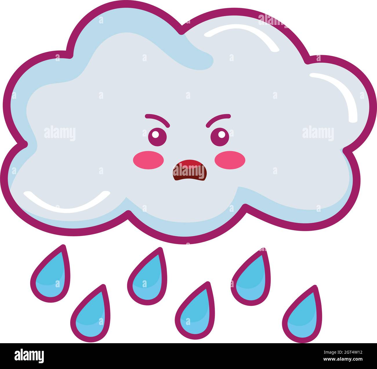 rainy cloud kawaii Stock Vector Image & Art - Alamy