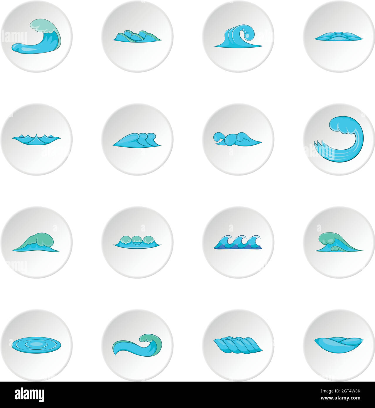 Waves icons set Stock Vector