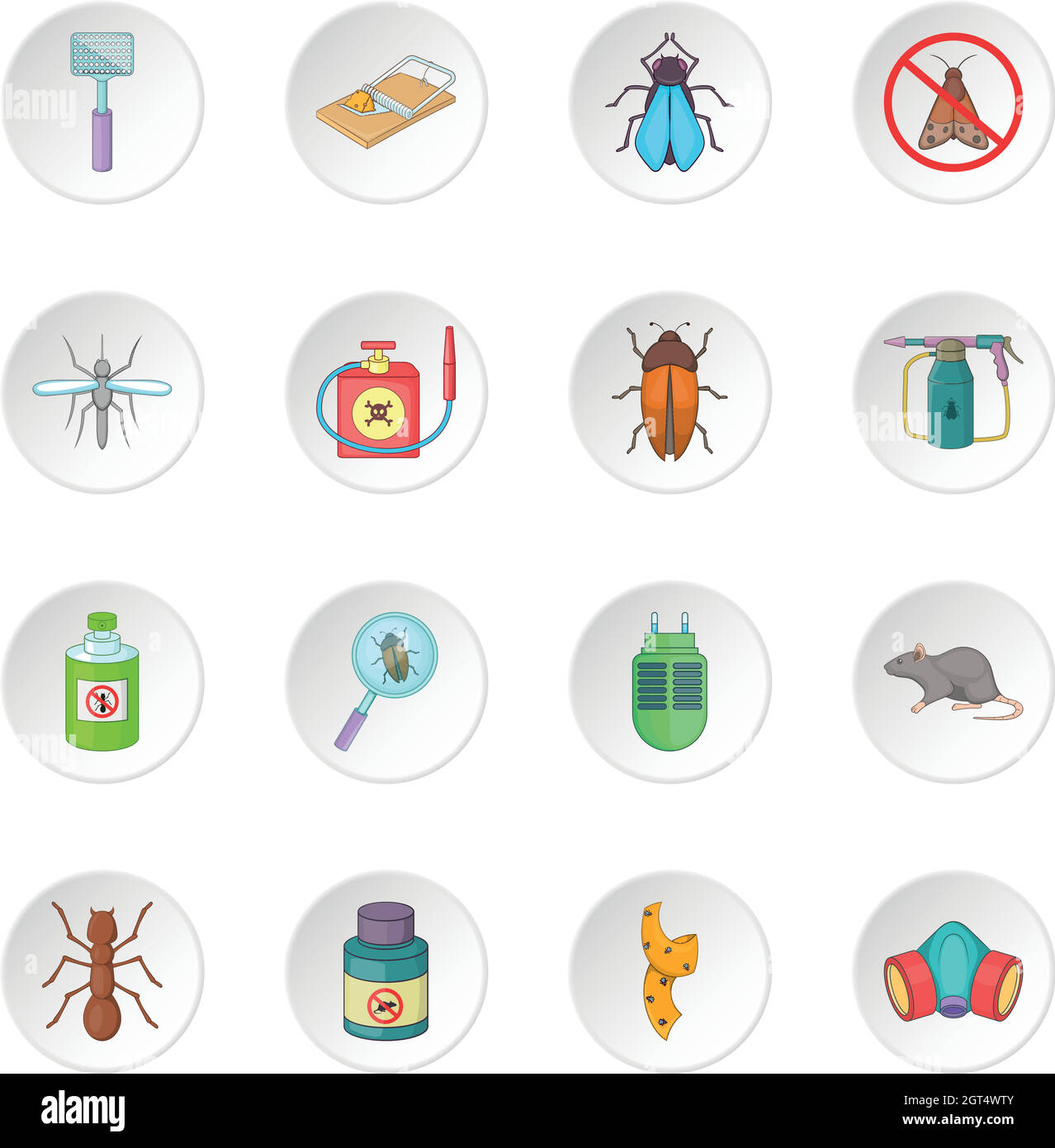 Exterminator icons set Stock Vector