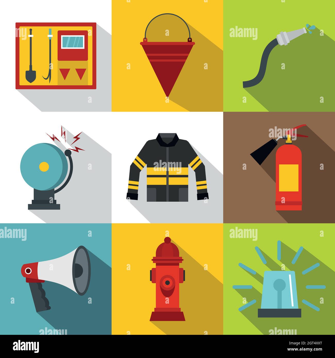 Fiery profession icons set, flat style Stock Vector Image & Art - Alamy