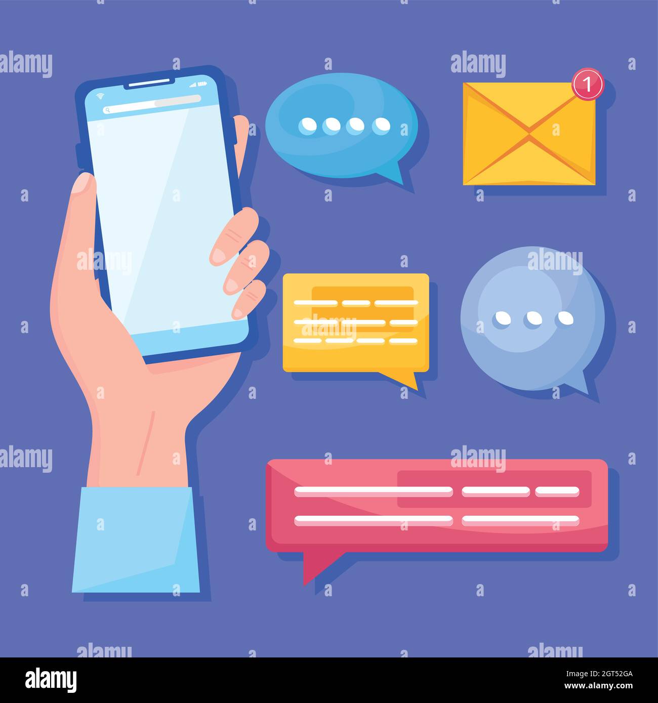 six messaging communication icons Stock Vector Image & Art - Alamy