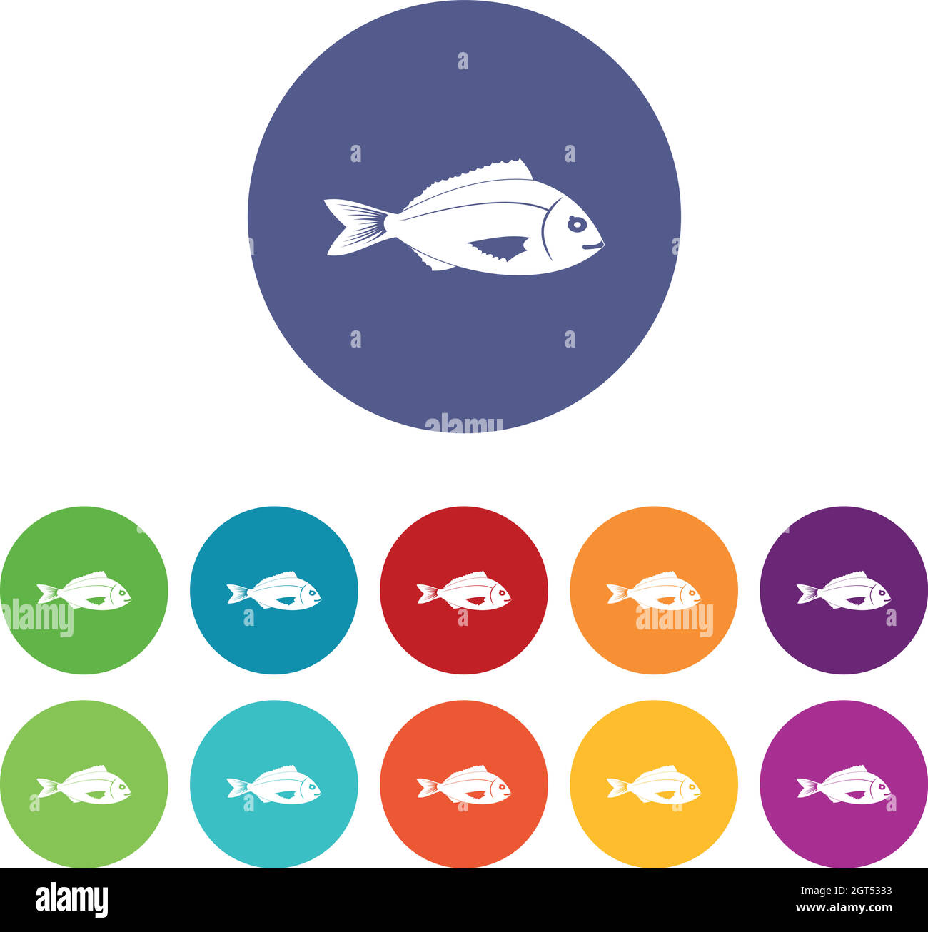 Fish set icons Stock Vector Image & Art - Alamy