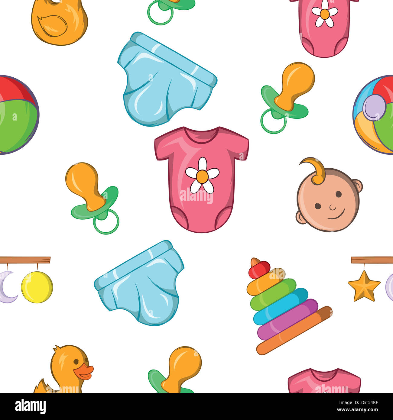 Baby pattern, cartoon style Stock Vector Image & Art - Alamy