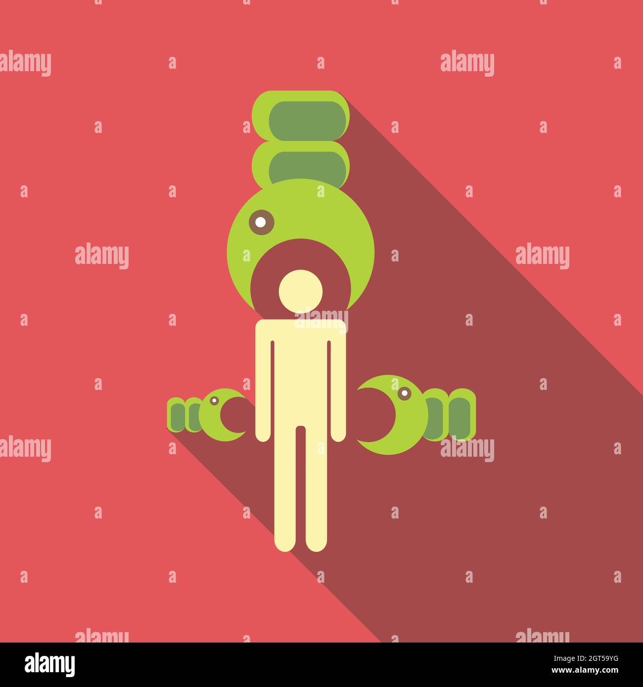 Man infographic template icon, flat style Stock Vector