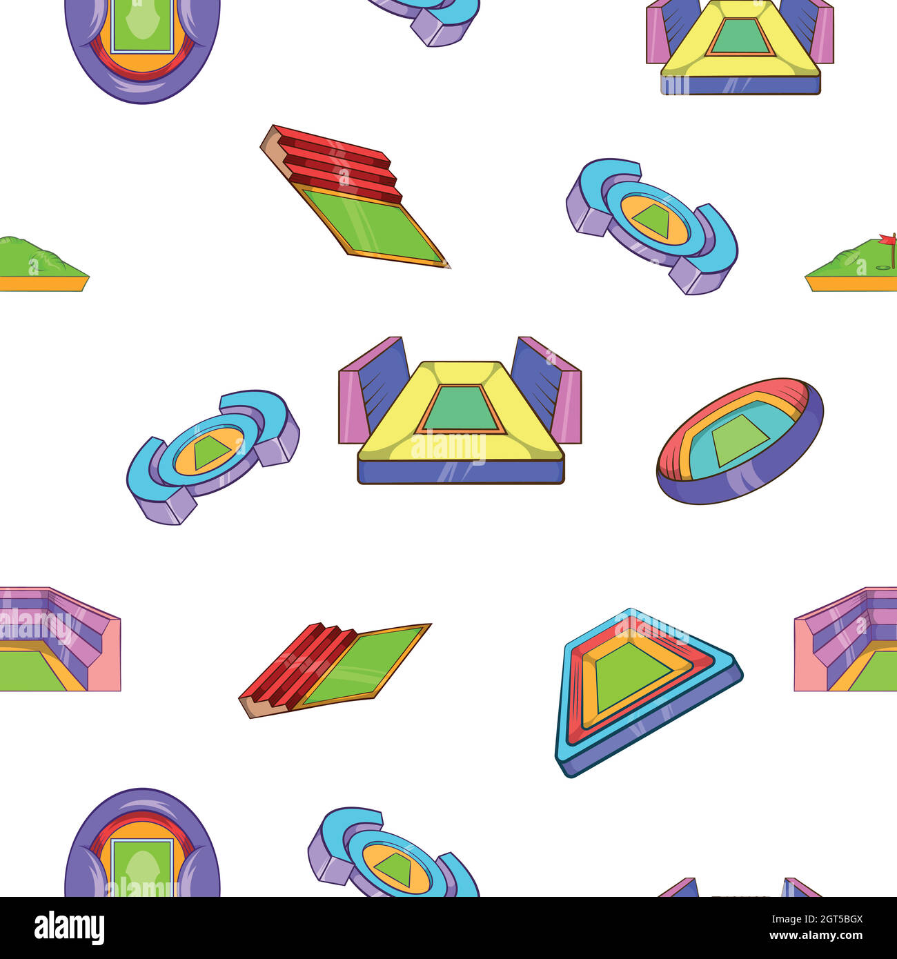 Sport construction pattern, cartoon style Stock Vector