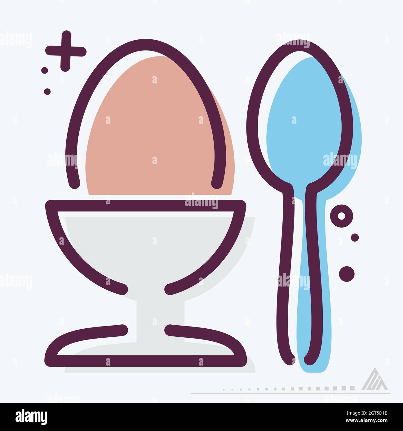 Icon Boiled Egg - MBE Syle - Simple illustration, Editable stroke, Design template vector, Good for prints, posters, advertisements, announcements, in Stock Vector
