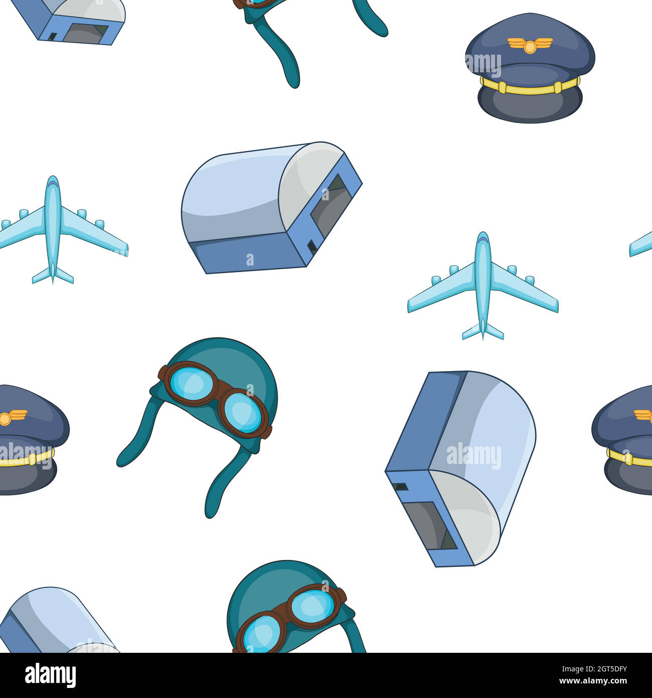 Air transport pattern, cartoon style Stock Vector