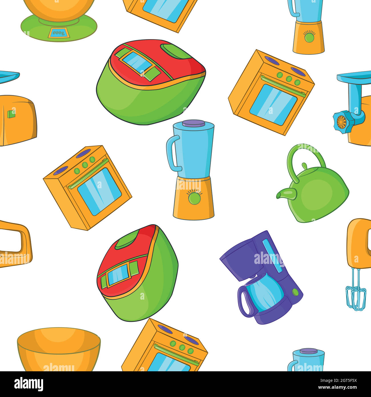 Home electronics pattern, cartoon style Stock Vector