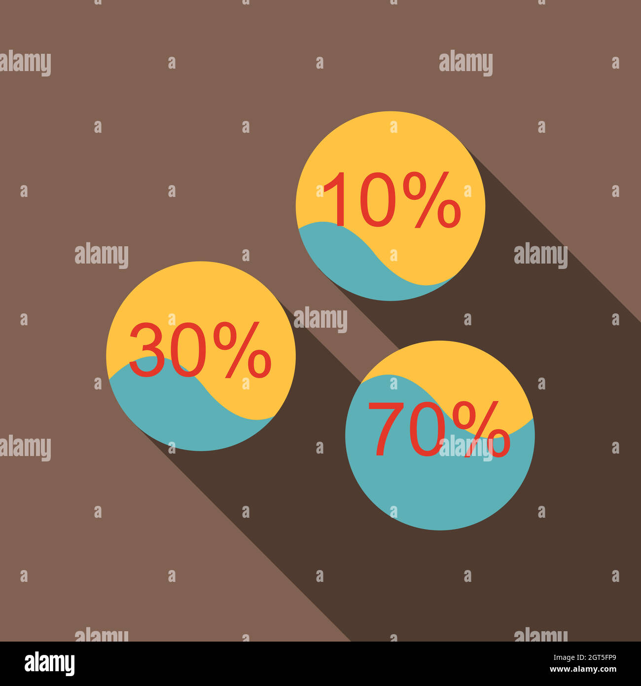 Percent showing infographics icon, flat style Stock Vector