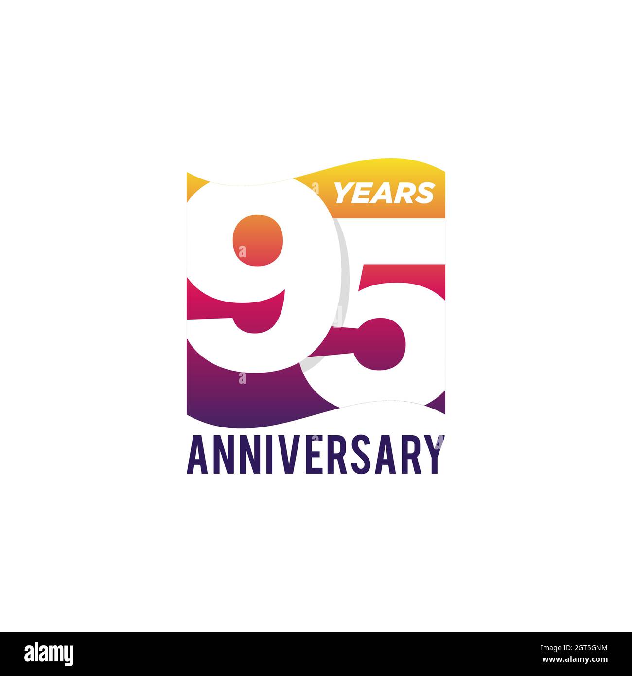 95th Years Anniversary Vector Logo Illustration Design Template. Vector eps 10. Stock Vector