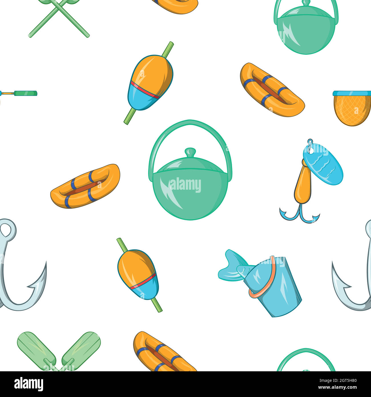 Angling pattern, cartoon style Stock Vector