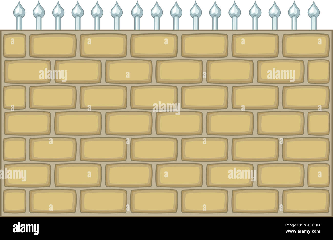 Brick wall fence icon, cartoon style Stock Vector