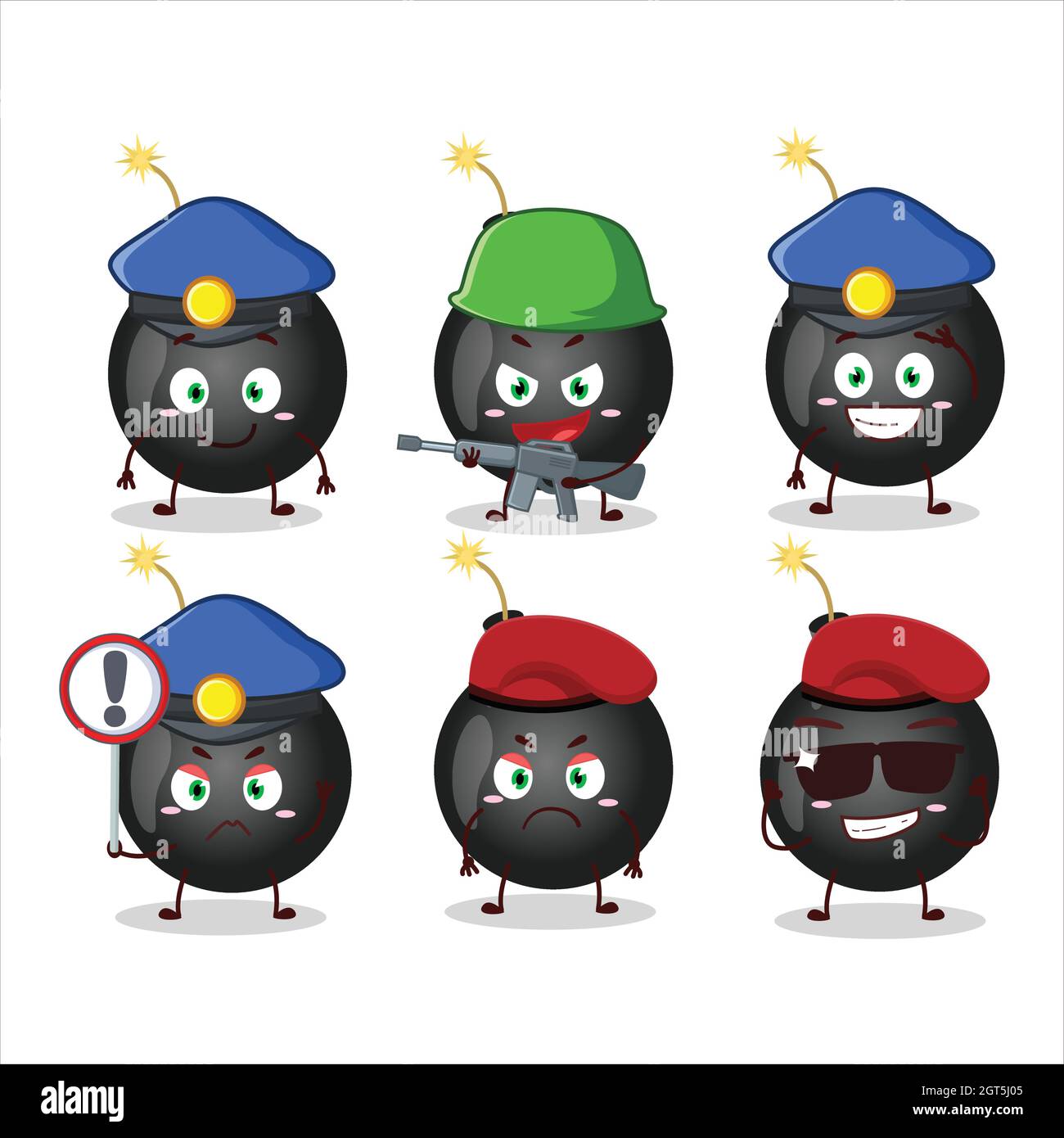 A dedicated Police officer of bomb explosive firecracker mascot design style. Vector illustration Stock Vector