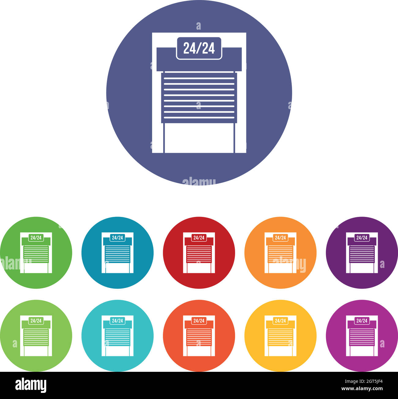 24 hours parking set icons Stock Vector