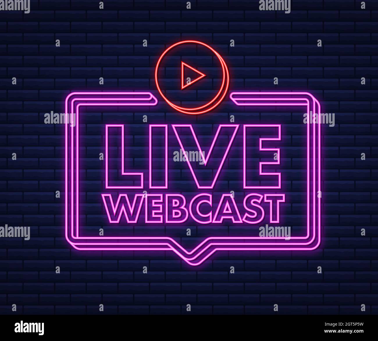 Live Webcast neon Button, icon, emblem, label. Vector stock ...