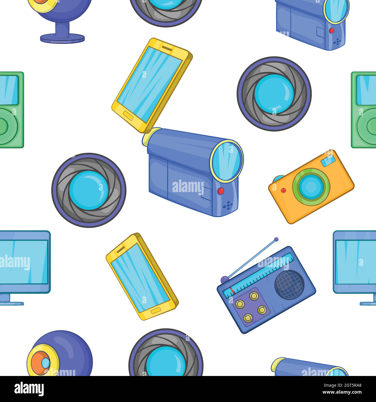 Electronic appliance pattern, cartoon style Stock Vector