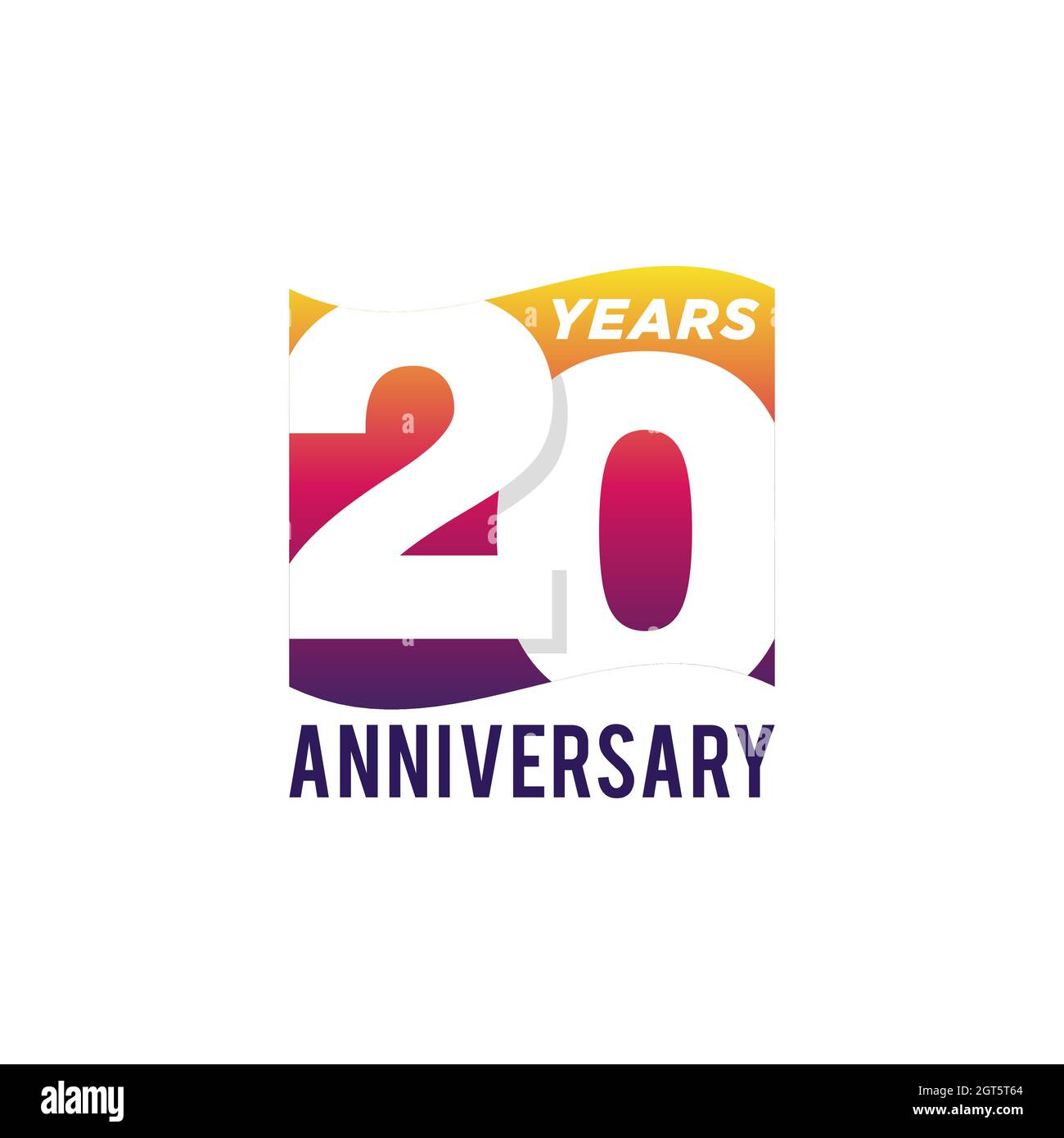 20th Years Anniversary Vector Logo Illustration Design Template. Vector eps 10. Stock Vector