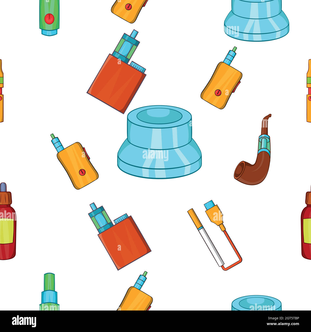 Electronic cigarette pattern, cartoon style Stock Vector