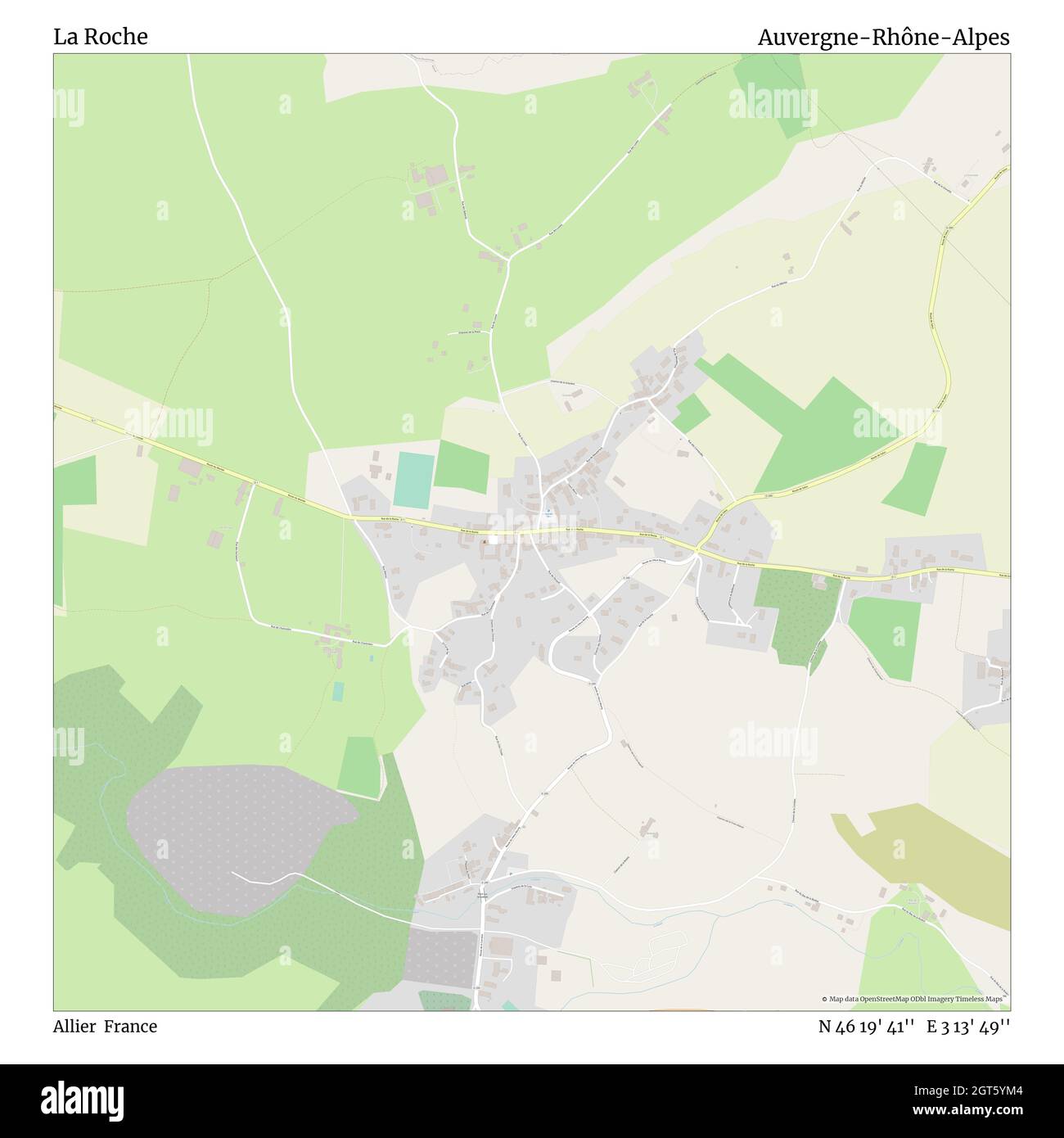 La Roche France Map La Roche, Allier, France, Auvergne-Rhône-Alpes, N 46 19' 41'', E 3 13'  49'', Map, Timeless Map Published In 2021. Travelers, Explorers And  Adventurers Like Florence Nightingale, David Livingstone, Ernest  Shackleton, Lewis And