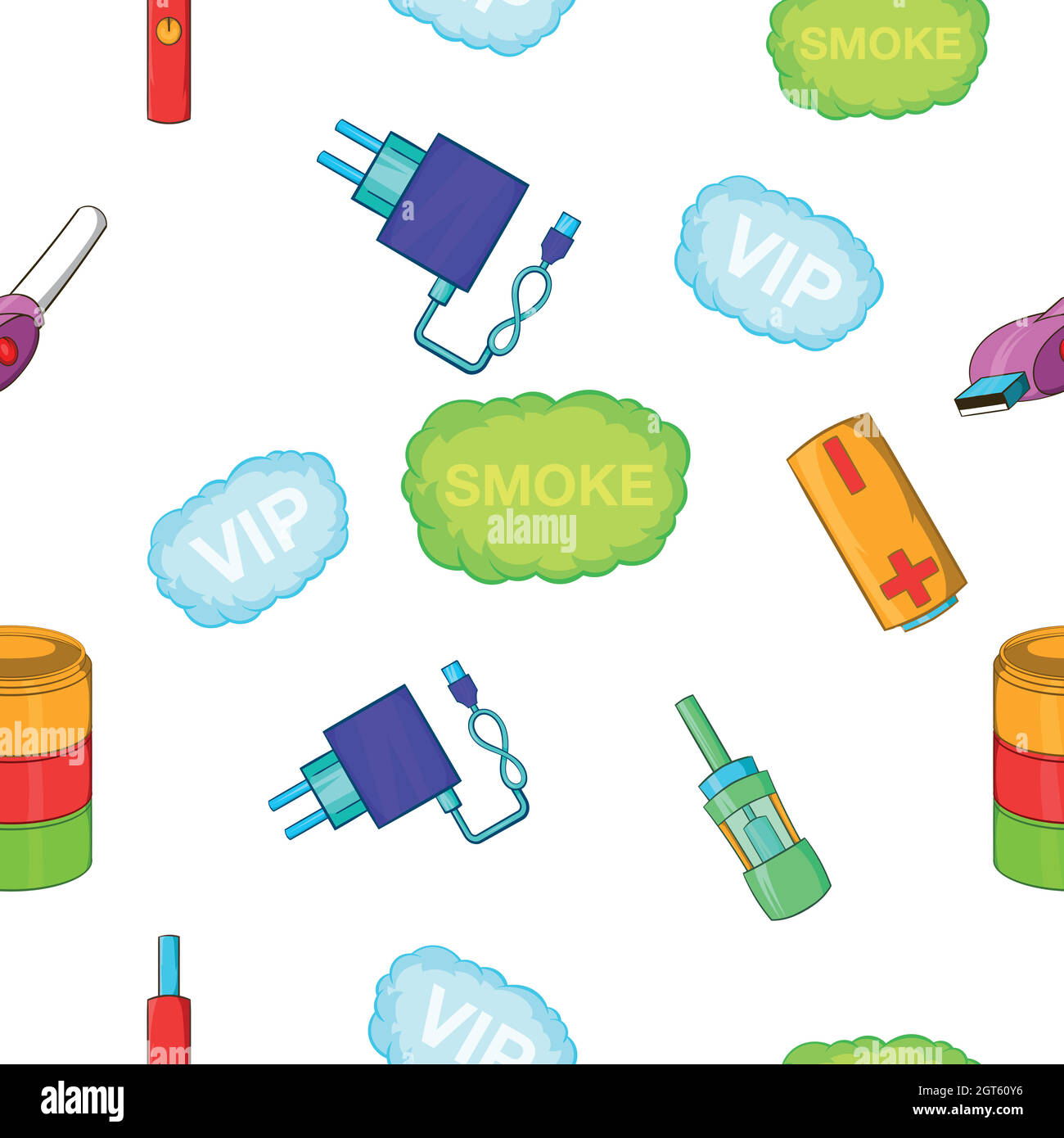Electronic smoking cigarette pattern Stock Vector