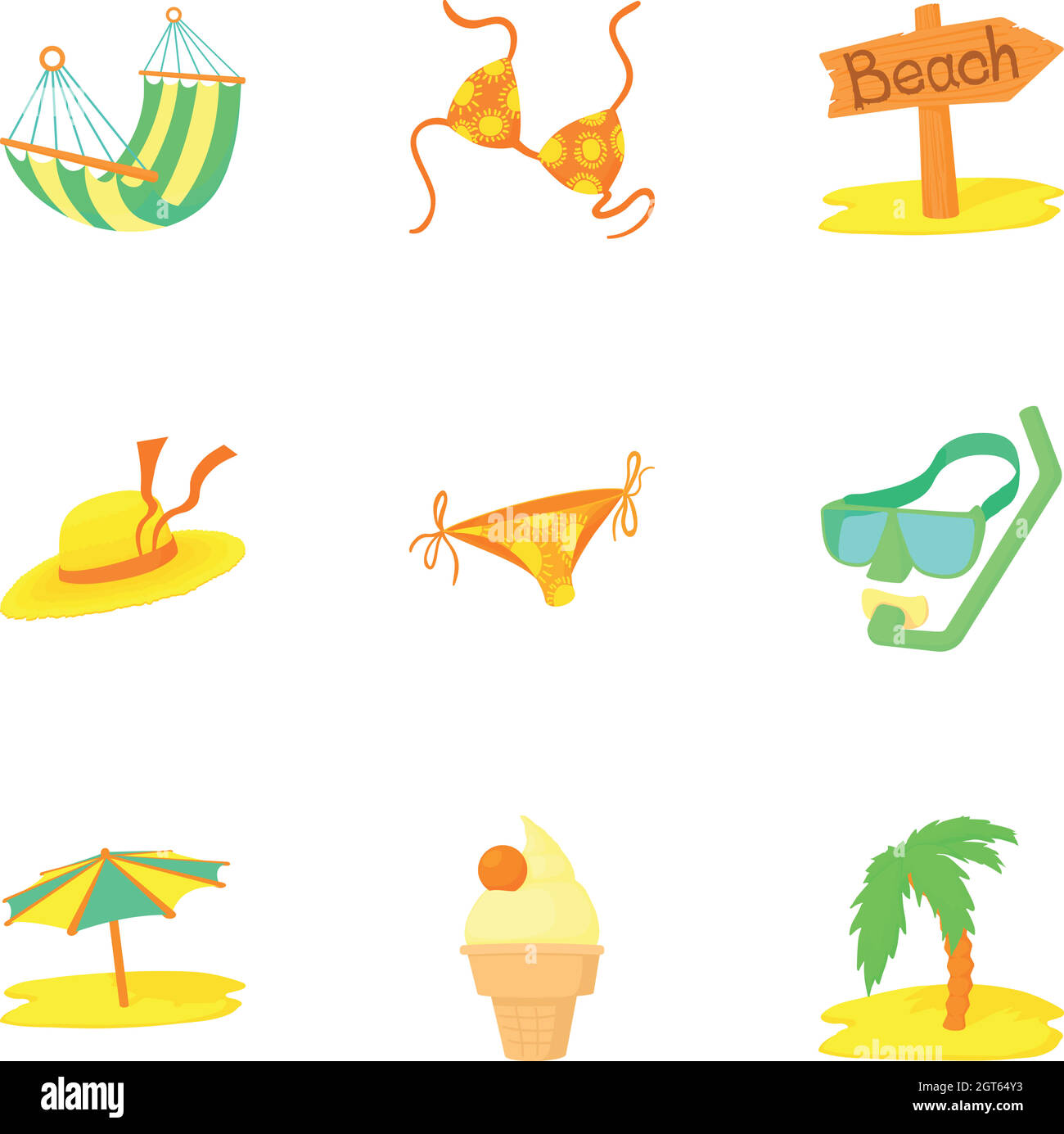 Trip to sea icons set, cartoon style Stock Vector Image & Art - Alamy
