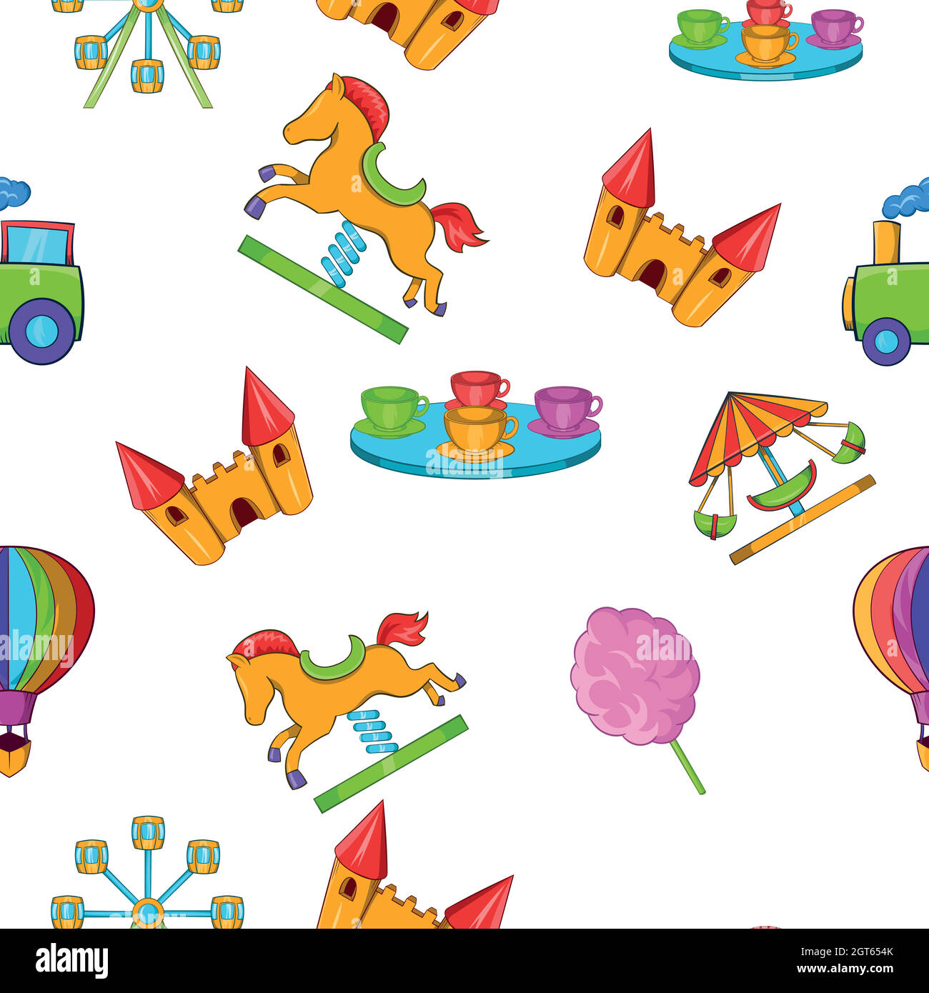 Rides pattern, cartoon style Stock Vector