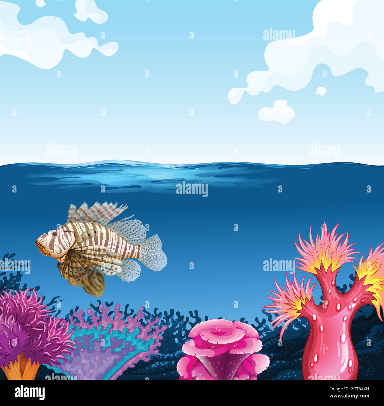 Fish swimming under the sea Stock Vector Image & Art - Alamy