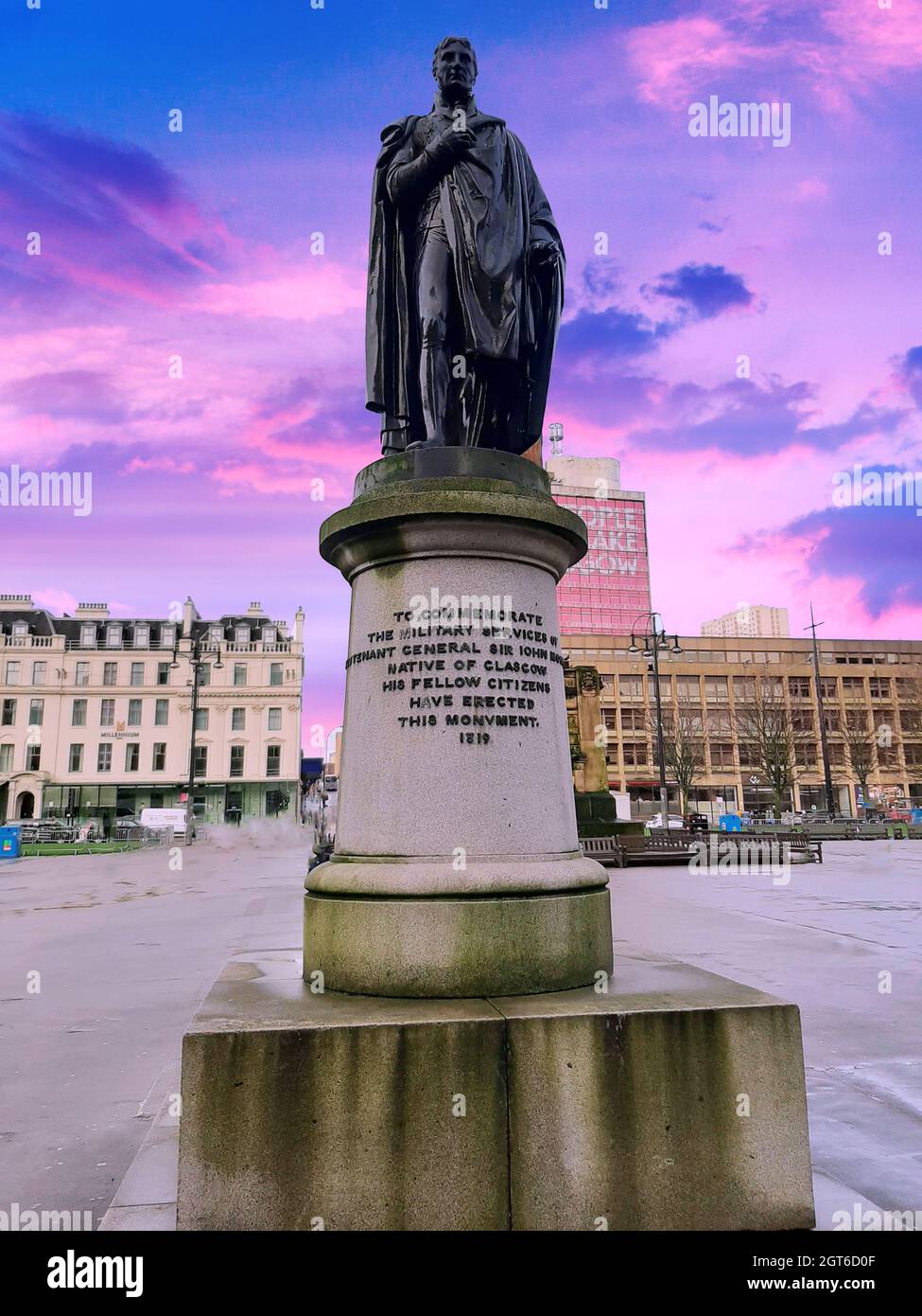 Statue of John Moore, statue in George Square, Glasgow, Scotland Stock Photo