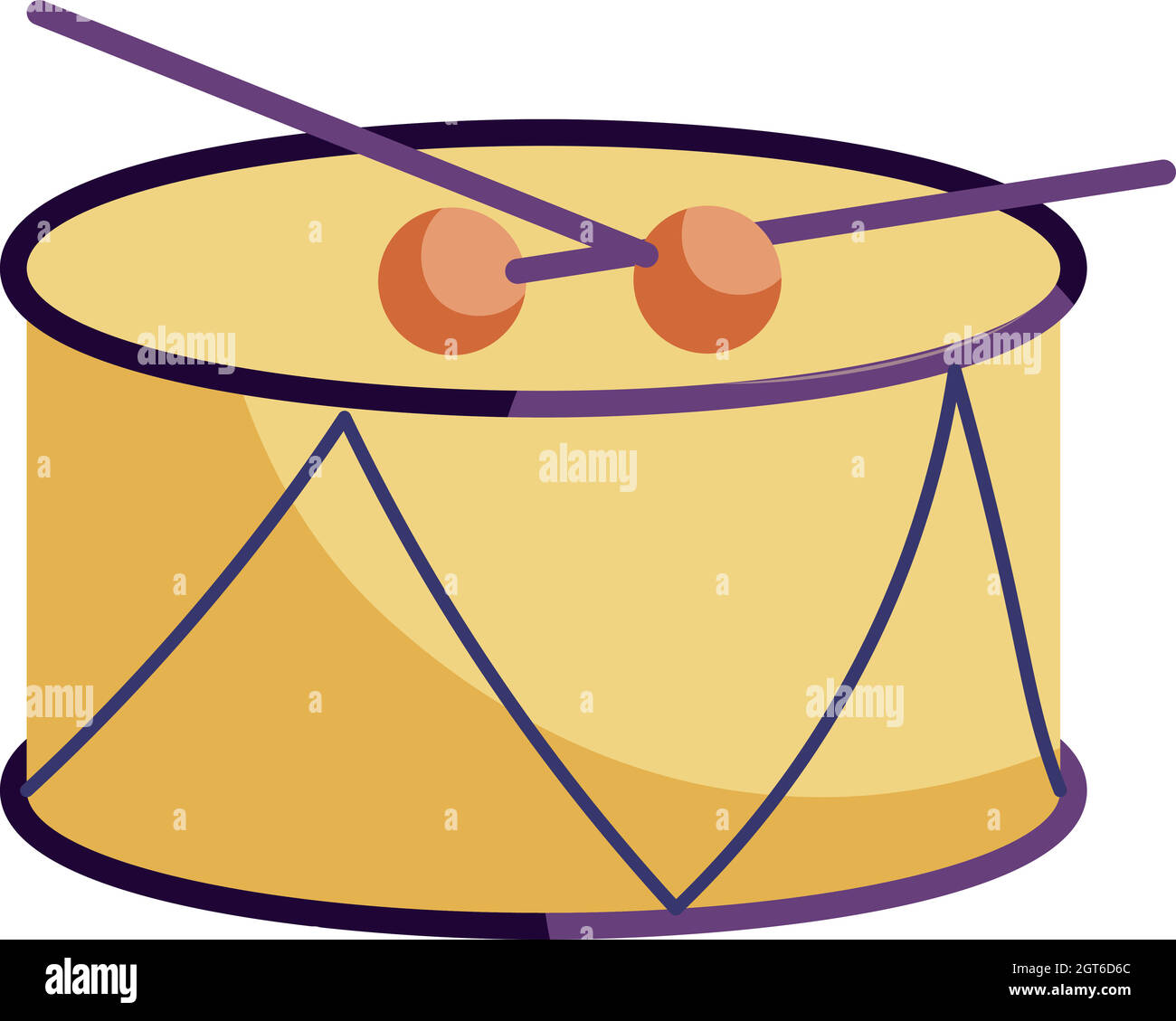 Drum and drum sticks icon, cartoon style Stock Vector Image & Art - Alamy