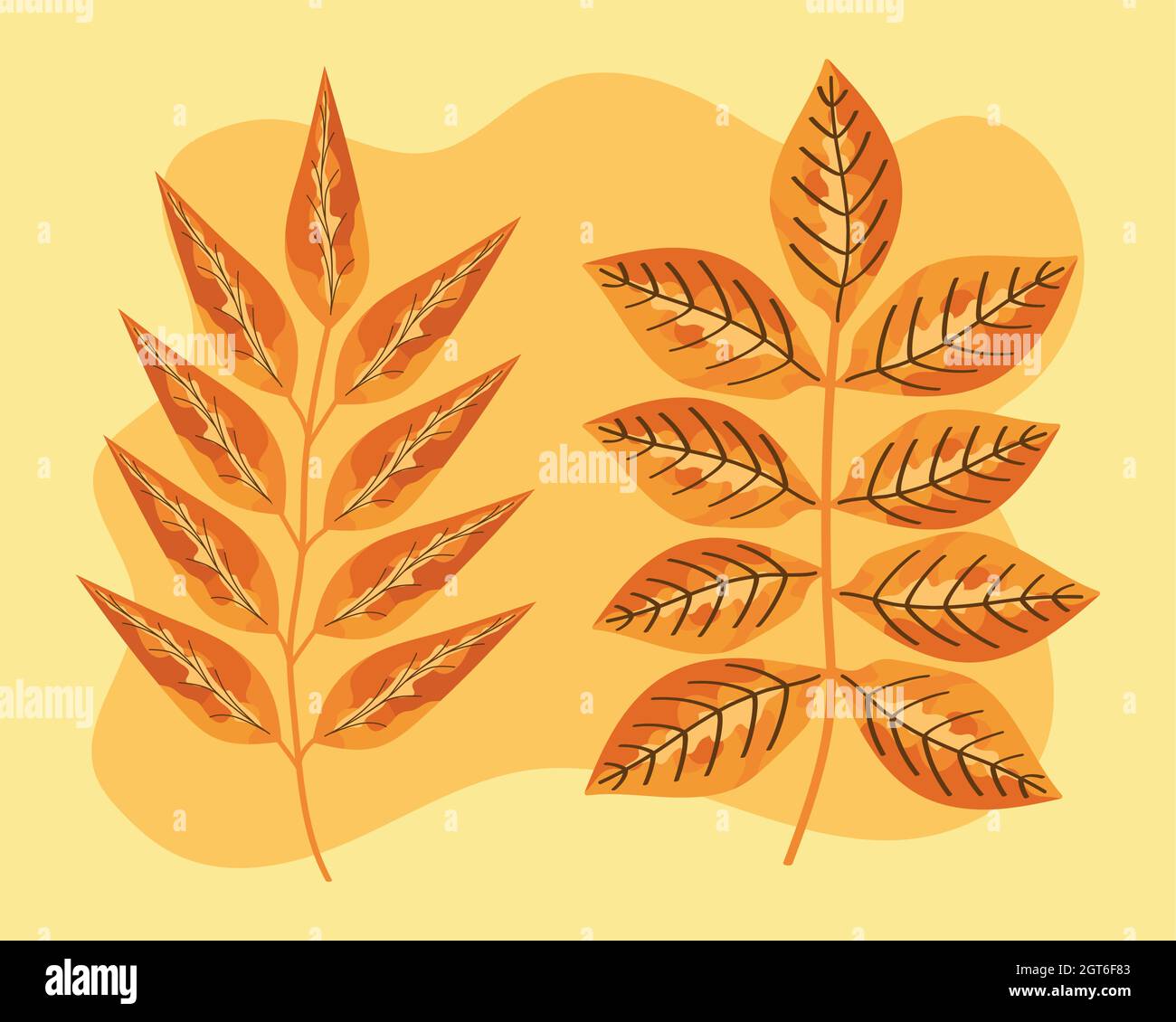 Dry branches autumn leaves Stock Vector Images - Alamy