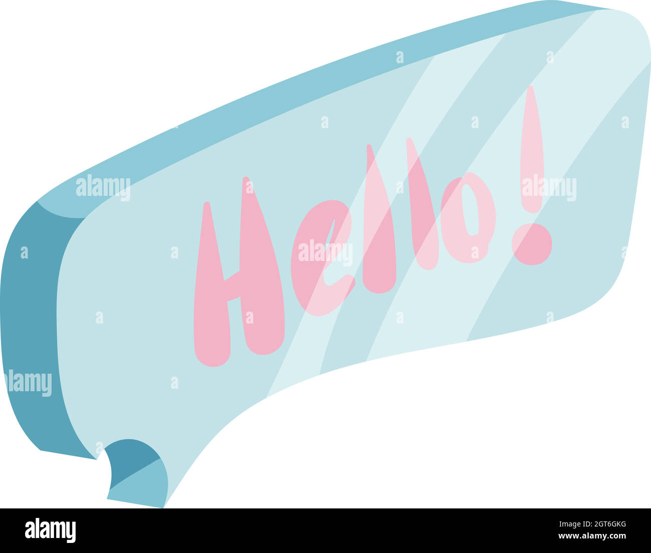 Speech bubble with Hello word icon, cartoon style Stock Vector