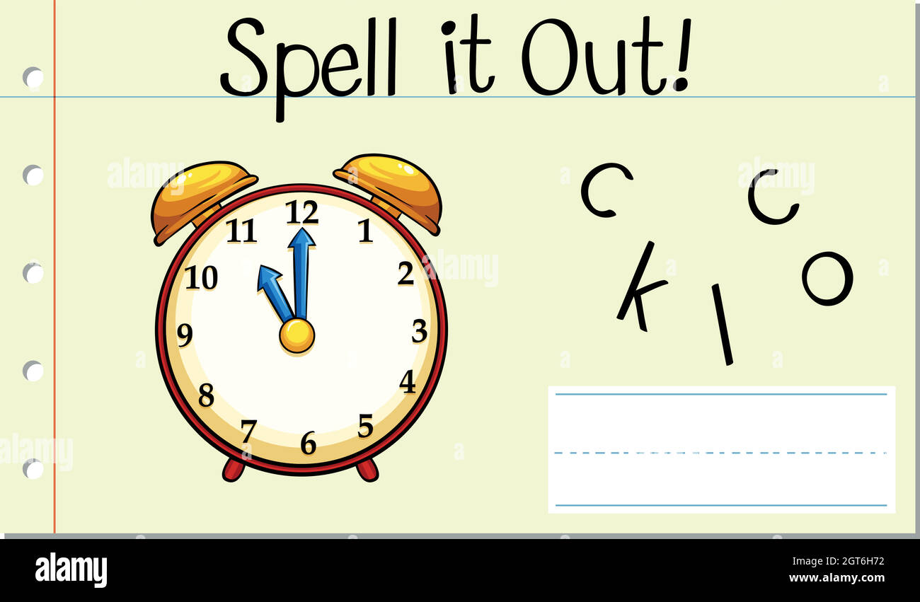 Spell English word clock Stock Vector Image & Art Alamy