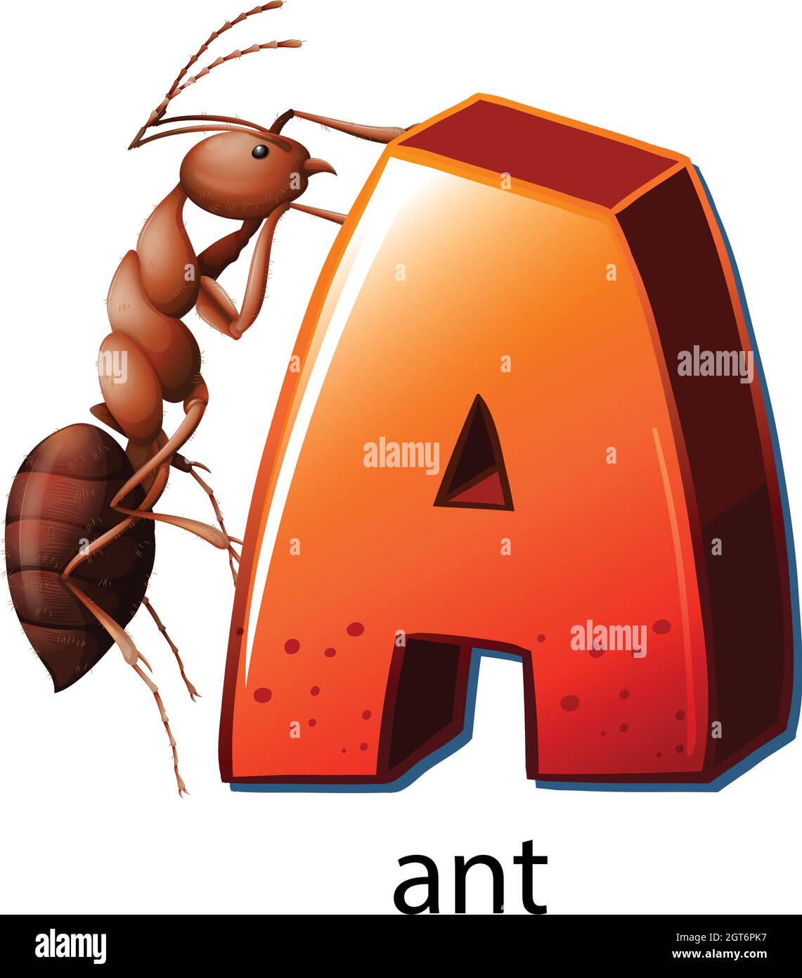 A letter A for ant Stock Vector