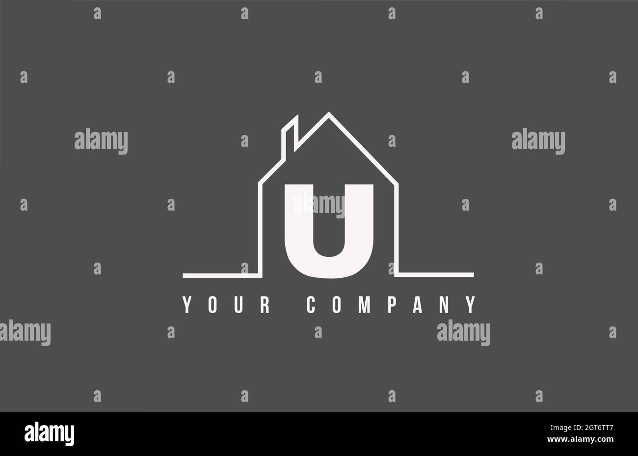 U alphabet letter icon logo of a home. Real estate house design for ...