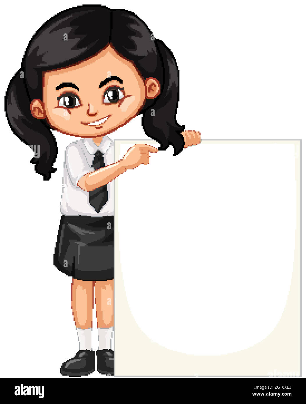 One happy girl with blank sign Stock Vector Image & Art - Alamy