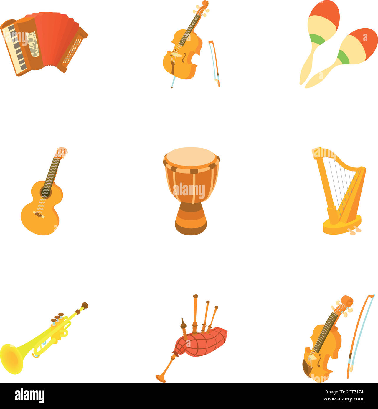 Musical tools icons set, cartoon style Stock Vector Image & Art - Alamy